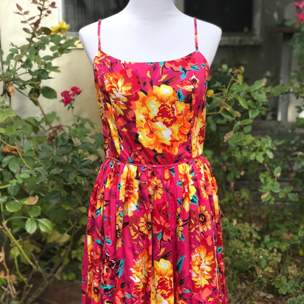 Isaac Mizrahi Floral Spaghetti Strap Floral Dress